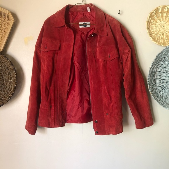 { outbrook } genuine leather vintage red bomber - Picture 3 of 8